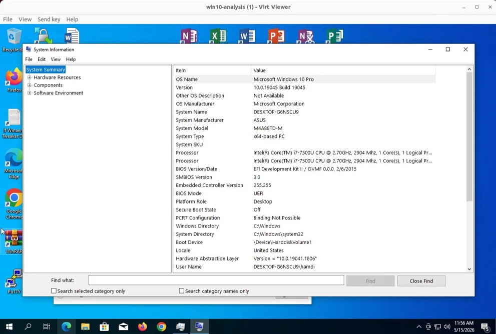 System information inside the sandbox